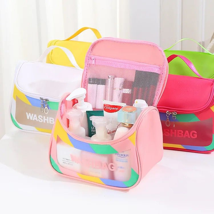 Jual HM80 Tas Kosmetik Pouch Make Up Besar Tas Washbag Transparan Rainbow  Washbag Make Up Traveling | Shopee Indonesia