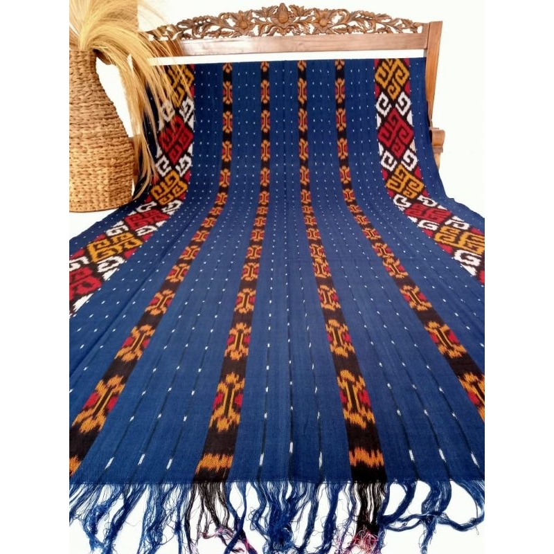 Jual Kain Tenun Etnik Nusantarakain Tenun Blanket Tradisional Troso Jepara Motif Toraja Biru