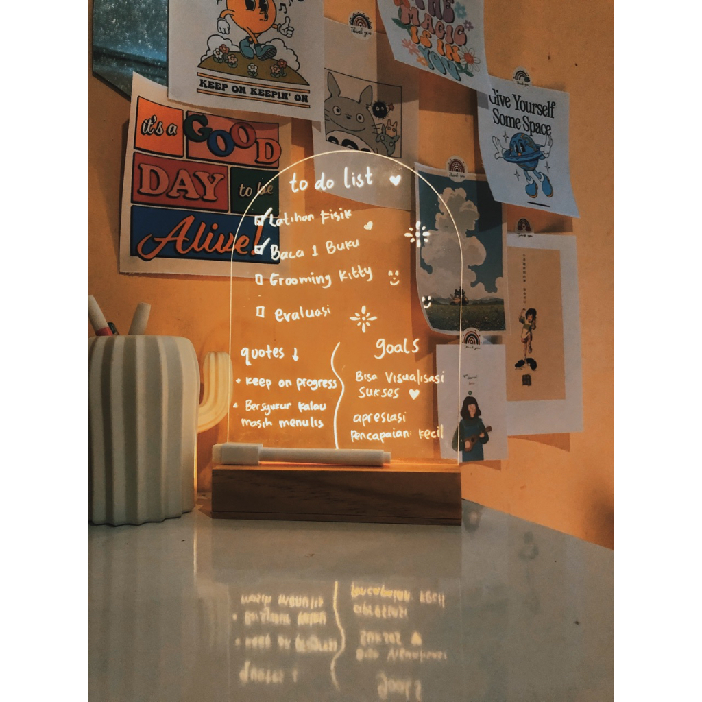 Jual akrilik polos dan standing led acrylic planner /note board akrilik ...