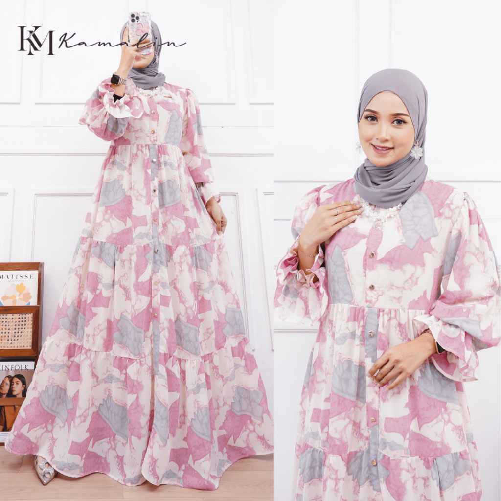 Jual Gamis Jumbo Terbaru Ceruty Babydoll Premium Mayung Busui Motif