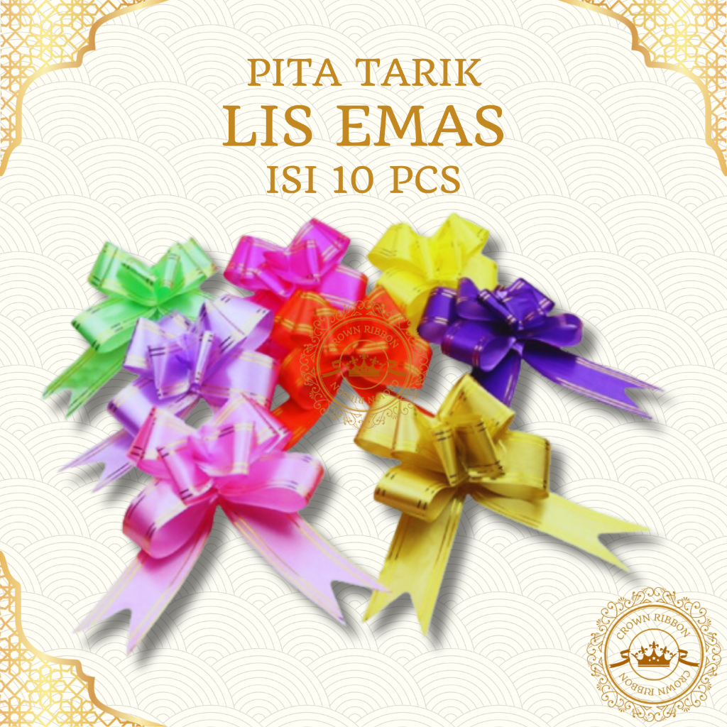 Jual Pita Tarik Lis Emas Hiasan Parcel Pita Serut Shopee Indonesia