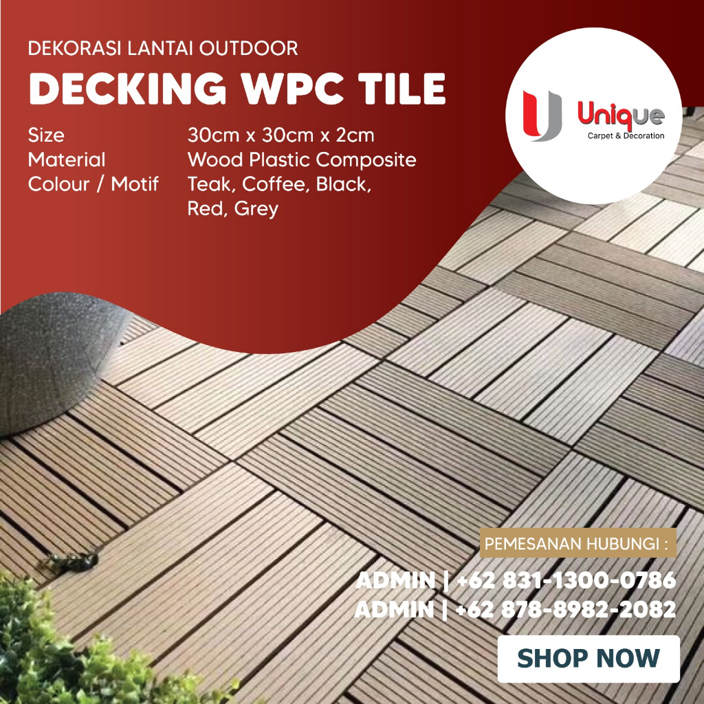 Jual Decking Tile Lantai Kayu Bongkar Pasang Wpc Decking Floor