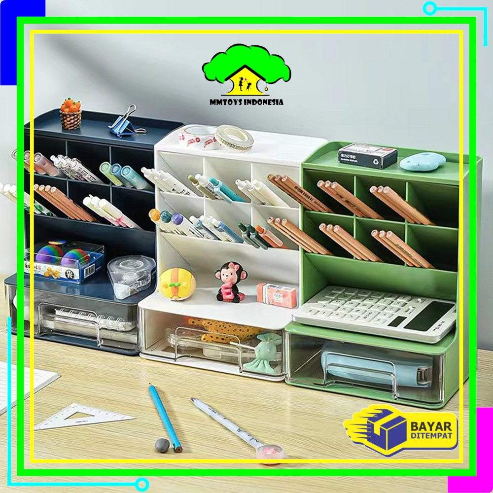 Jual MI-C951 Rak Pena 6 Sekat dengan Laci Transparan Serbaguna / Rak ...