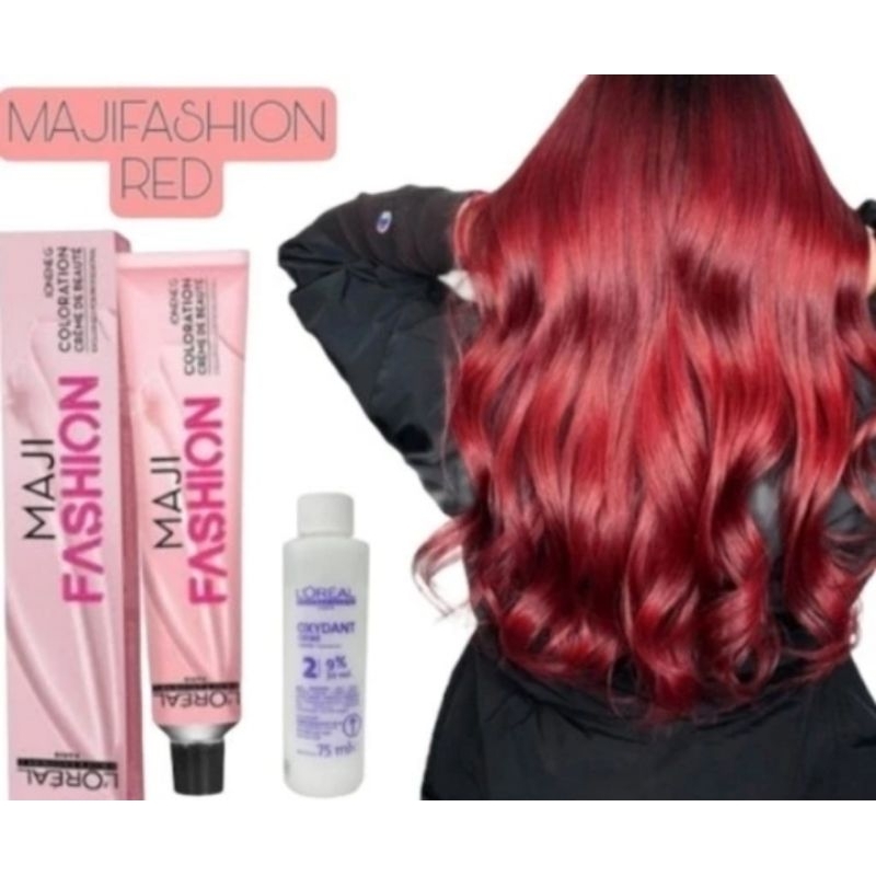 Jual Loreal majifashion red / cat pewarna rambut red / majicontras red ...