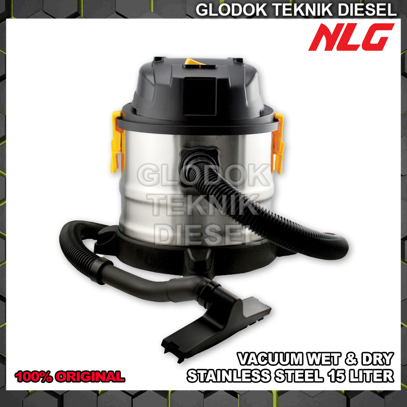 Jual NLG Wet Dry Vacuum Cleaner Mesin Penghisap Debu ECO15 Liter Stainless Steel Vacum ECO15