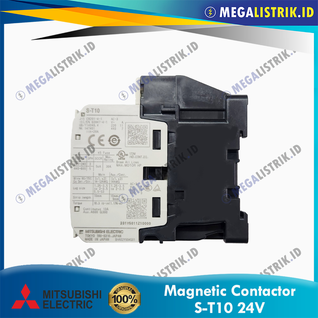 Jual MITSUBISHI KONTAKTOR S-T10 24V AC / MAGNETIC CONTACTOR S-T 10 ...