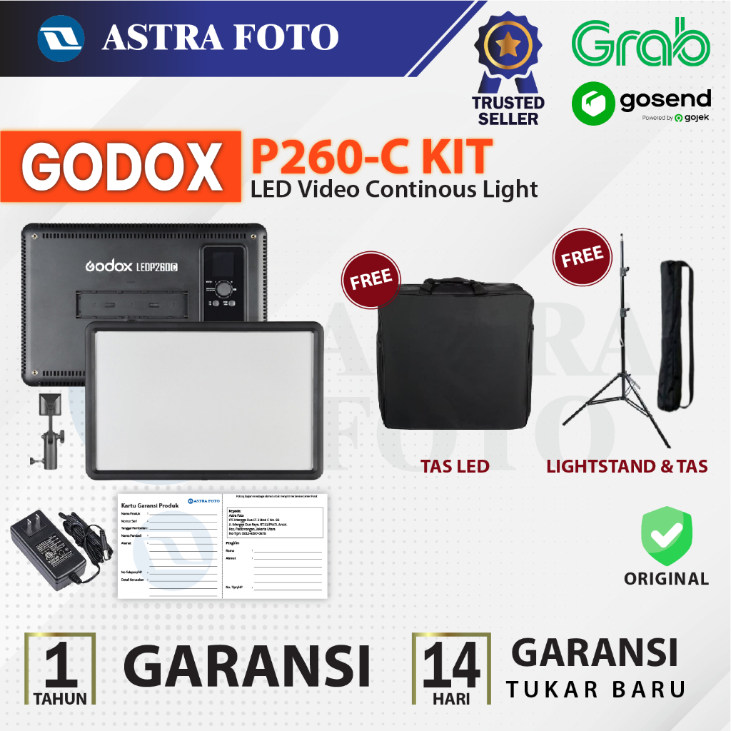 Jual Godox LEDP260C BiColor Lampu LED Video Continues Light Panel