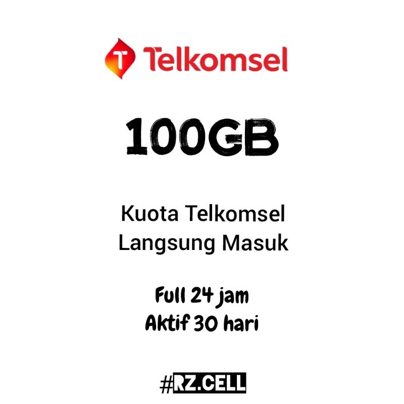 Jual Kuota Telkomsel 100GB Nasional , Semua jaringan 24 jam | Shopee ...