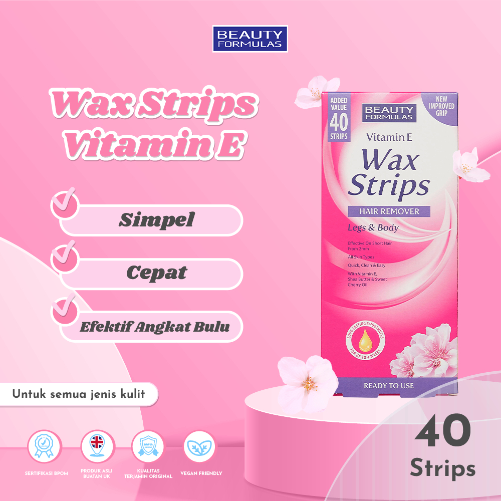 Jual Beauty Formulas Vitamin E Wax Strips 40 strips hair removal