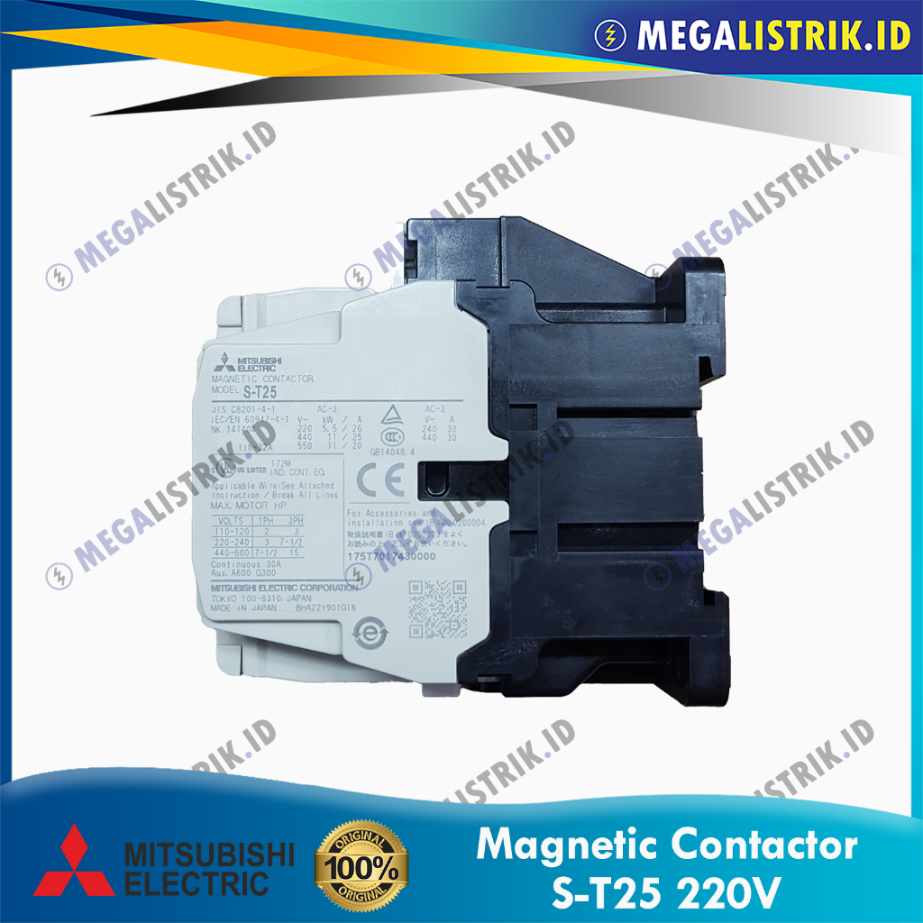 Jual MITSUBISHI KONTAKTOR S-T25 220V AC / MAGNETIC CONTACTOR S-T 25 ...