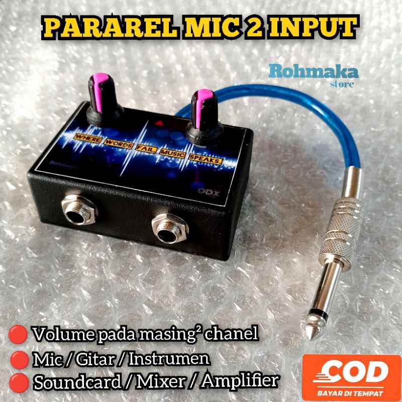 Jual PARAREL MIC DENGAN VOLUME 2 INPUT / PENAMBAH input MIC / CONVERTER