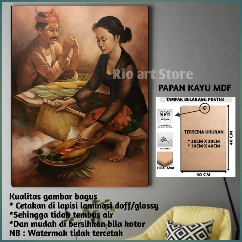 Jual Poster Lukisan Bapak Dan Ibu Untuk Hiasan Dinding Dan Wal dekor ...