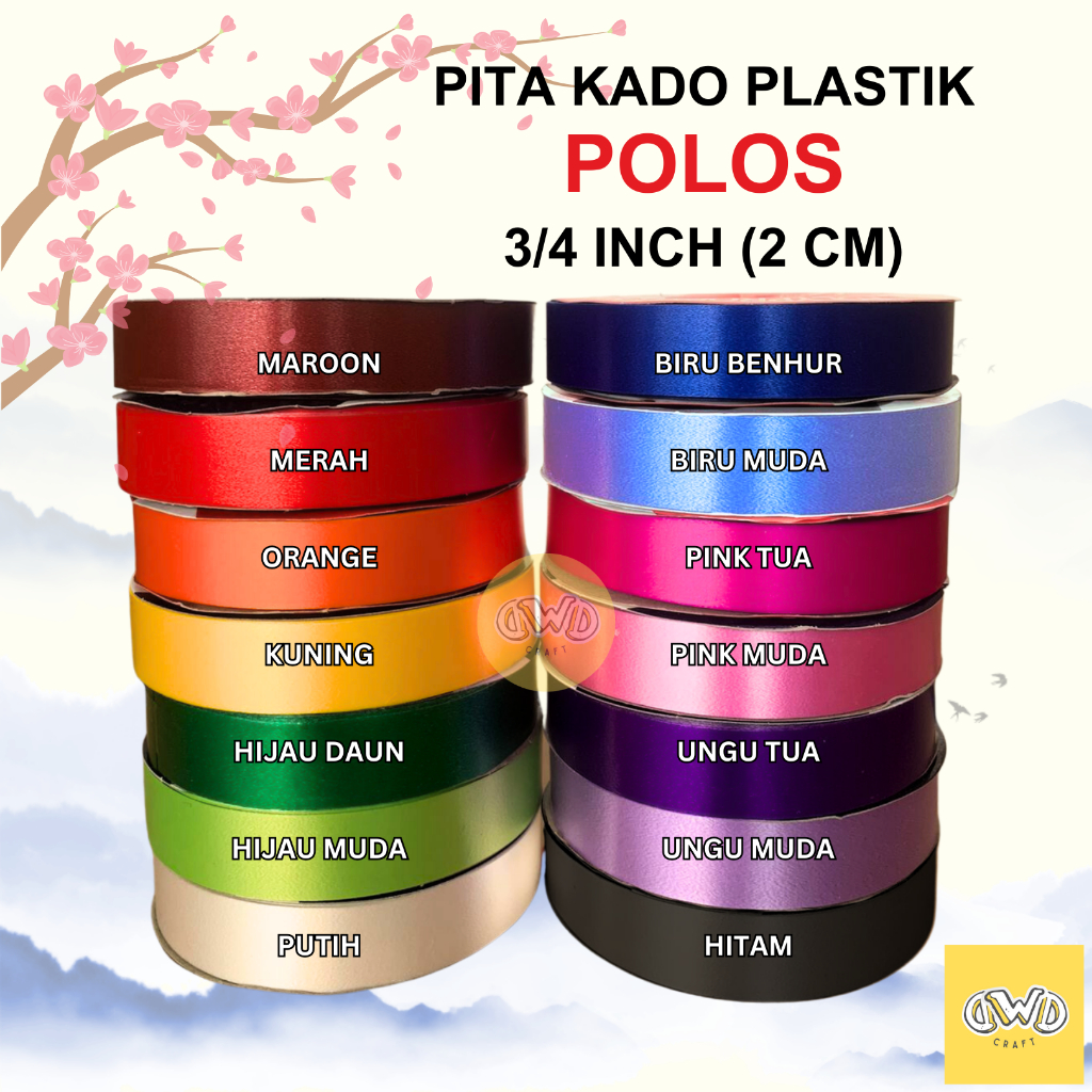 Jual Pita Kado Polos 3 4 Inch 2 Cm Pita Jepang Pita Plastik