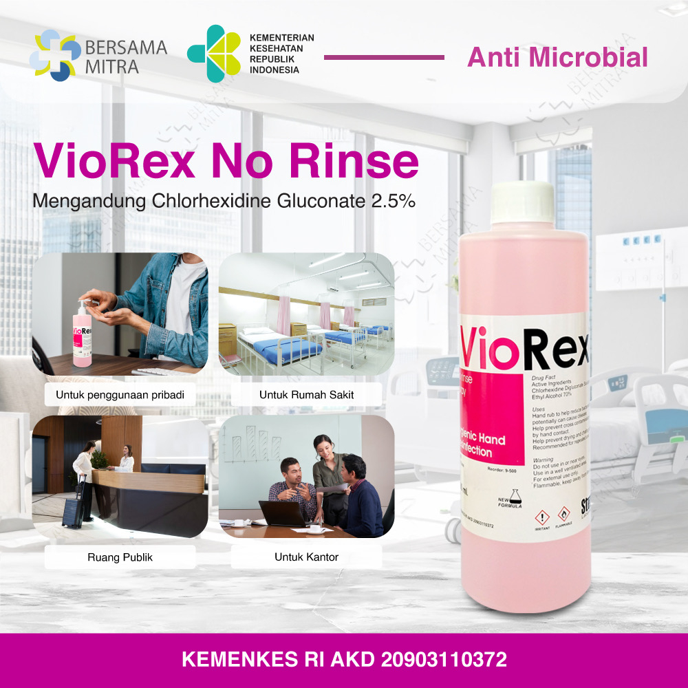 Jual VioRex No Rinse Antimicrobial Antiseptik - Botol 500ml | Shopee ...
