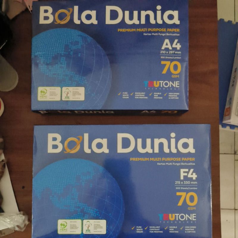 Jual Kertas Hvs Bola Dunia 70 A4 And F4 Per Rim Shopee Indonesia