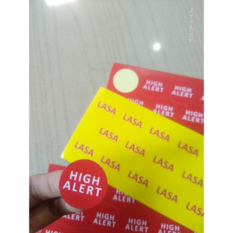 Jual Stiker Label Lasa Dan High Alert Diameter 24 Cm Shopee Indonesia