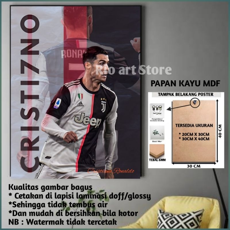 Jual Poster Cristiano Ronaldo Pemain Bola Untuk Hiasan Dinding Atau