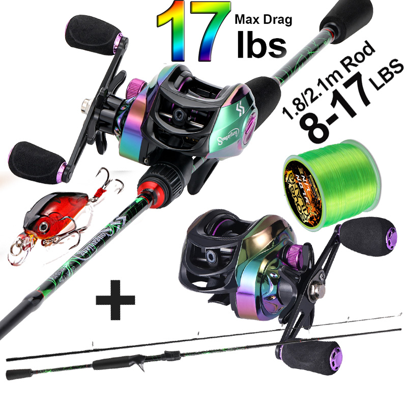 Jual Sougayilang 1.8m 2 Sections Carbon Fiber Fishing Rod Reel Line Full  Set with 7.2:1 Gear Ratio Max Drag 10kg