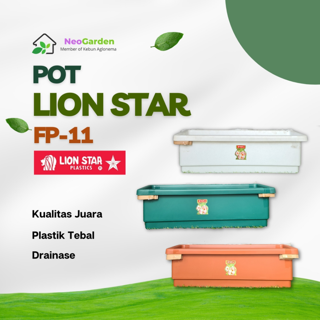 Jual Pot LION STAR FP-11 - Pot Bunga Besar Bentuk Persegi Panjang Pot