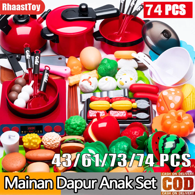 Rhaast 61/73/74pcs mainan dapur anak kitchen set masak masakan mainan dapur cooking