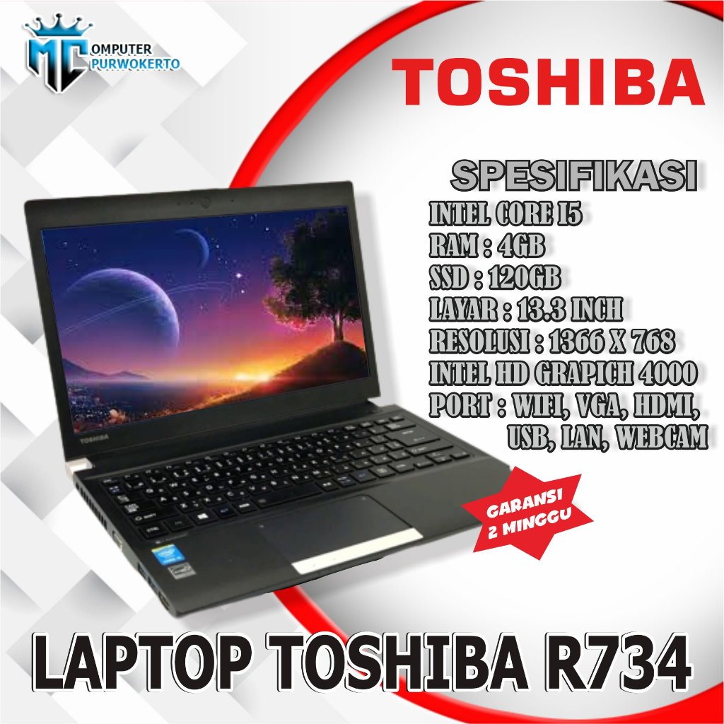 Jual Laptop Toshiba Dynabook R734 Core i5 Generasi 4 | RAM 4GB