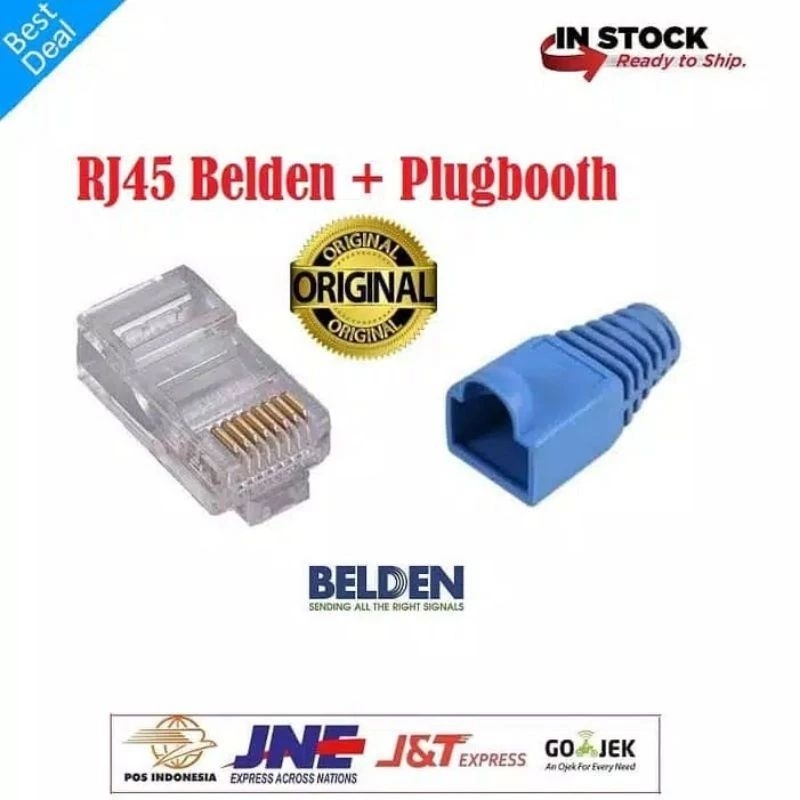 Jual KONEKTOR RJ45 CAT5 CAT5e BELDEN + PLUGBOOT ORIGINAL HARGA SATUAN ...