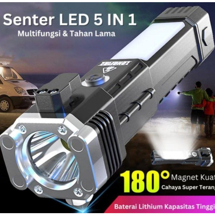 Jual Senter LED 5 in 1 / Senter Multifungsi dan Tahan Lama / ultimate ...