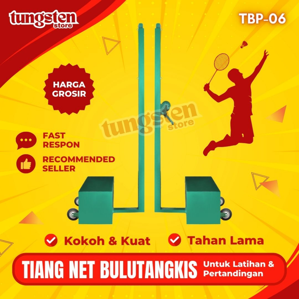 Jual Tiang Badminton Portable TBP06 Promo Harga Pabrik, Tiang Net Bulu