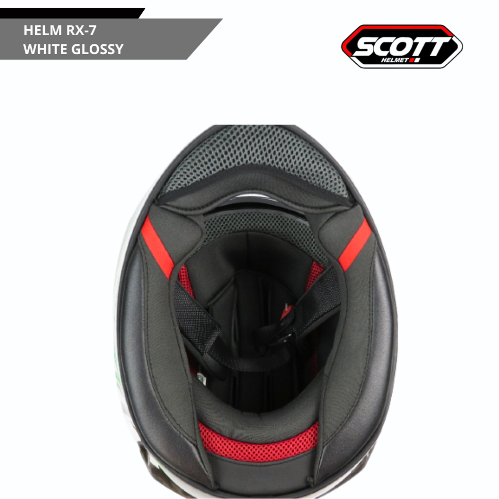 Jual Scott - Helm Full Face Dewasa RX-7 SNI / White Glossy | Shopee ...