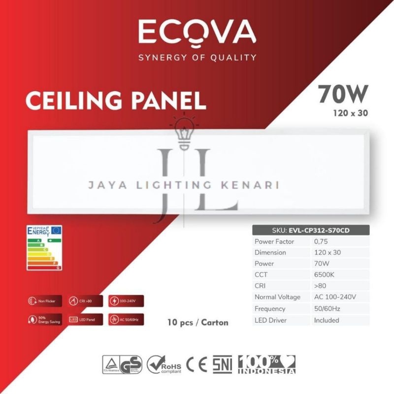 Jual [ FREE PACKING KAYU ] LAMPU PANEL LED 30X120 70W DOWNLIGHT TIPIS ...