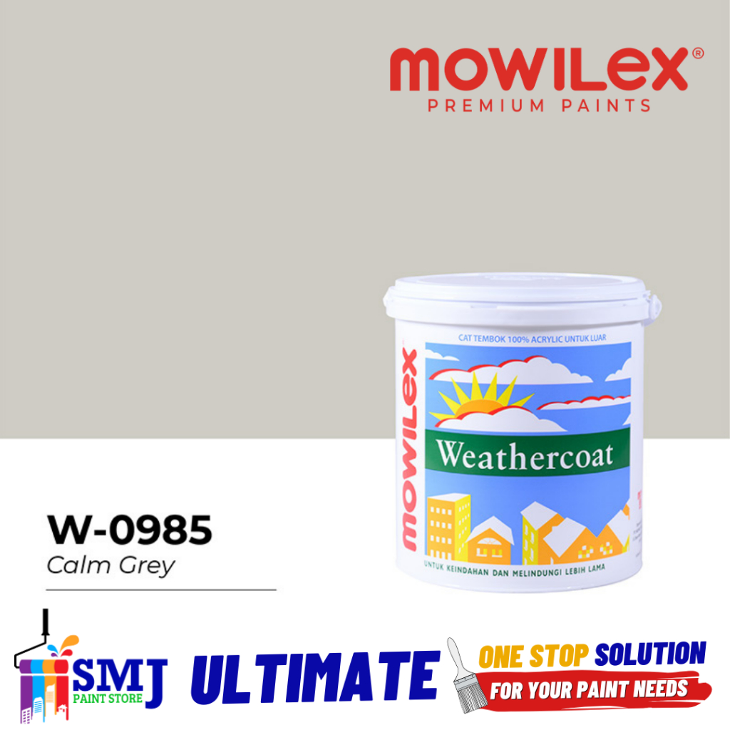 Jual Cat Tembok Eksterior MOWILEX WEATHERCOAT W 0985 Calm Grey 2,5L ...