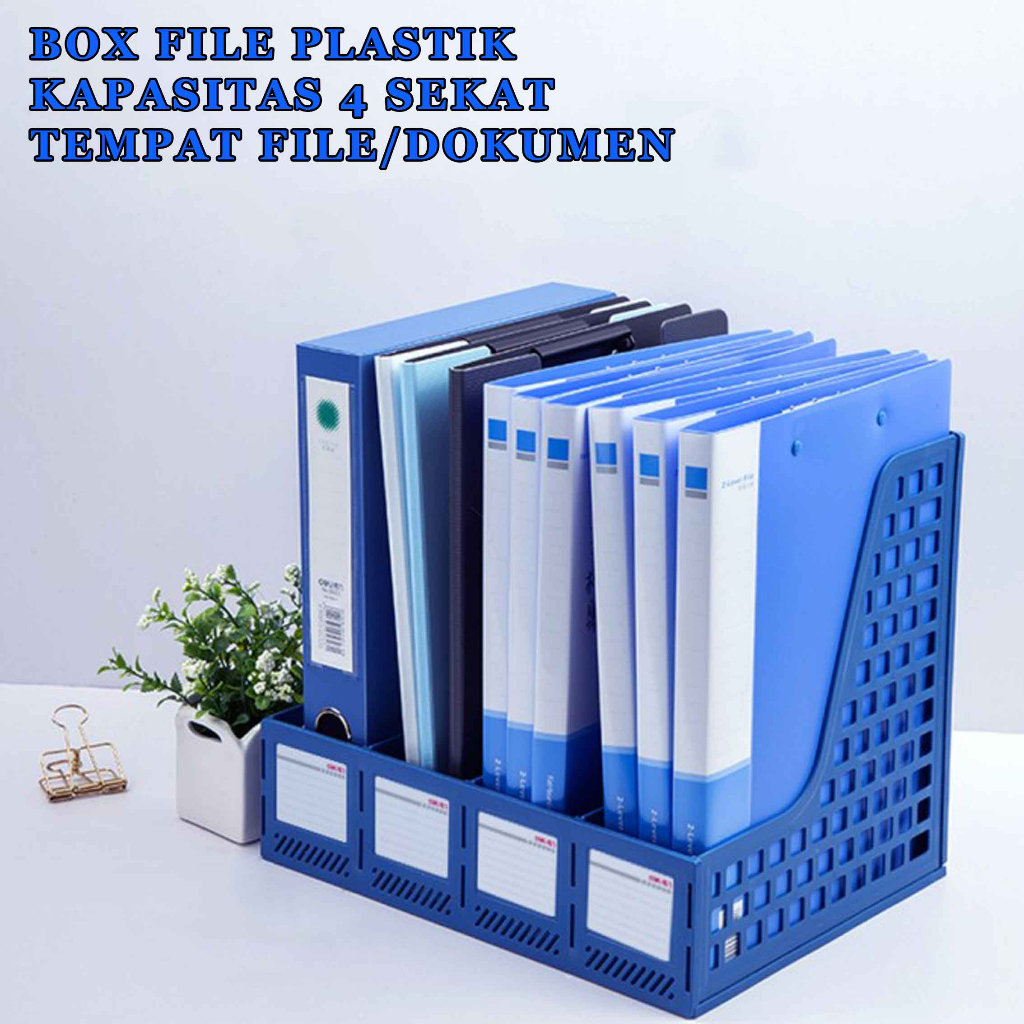 Jual Box File Plastik / Tempat File & Dokumen / Kapasitas 4 Sekat