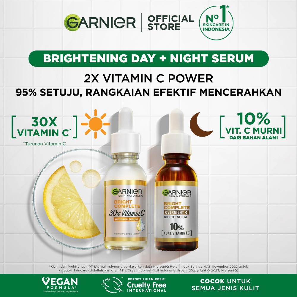 Jual Paket Skincare Garnier Bright Complete Vitamin C Day Night Serum