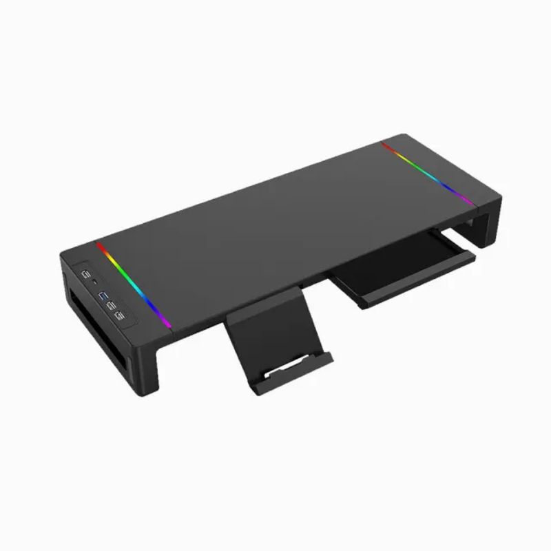 Jual Computer Notebook Monitor Stand Riser RGB Light Mount Tabletop ...