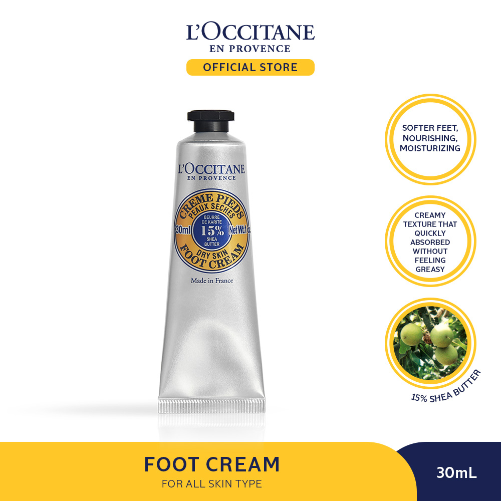 Jual L'Occitane Shea Butter Foot Cream Krim Kaki Travel Size 30ml