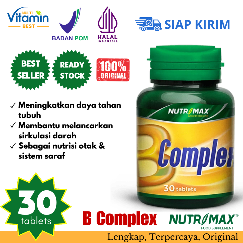 Jual NUTRIMAX B Complex 30 Tablet - Vitamin B Untuk Fungsi Otak ...