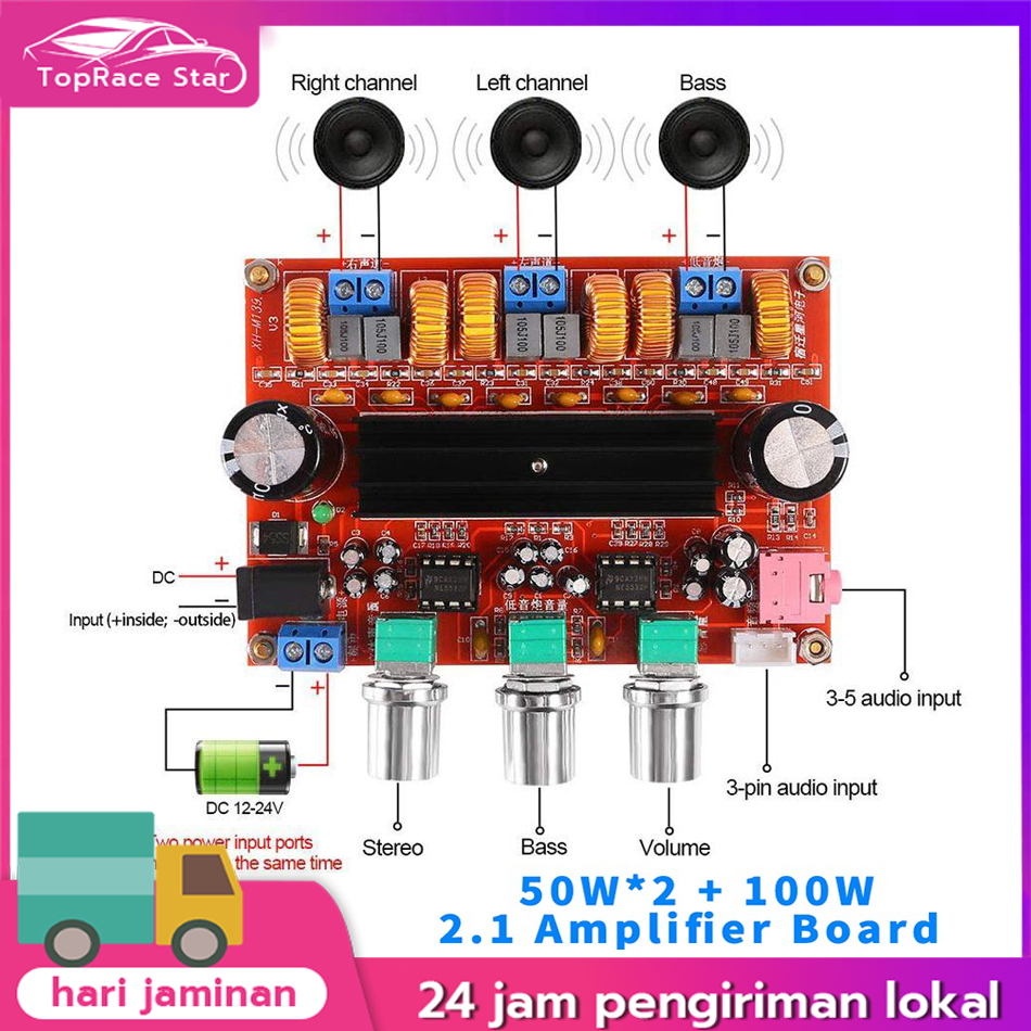 Jual XH-M139 M543 Kit Power Amplifier Class D TPA3116D2 2x50W+100W ...