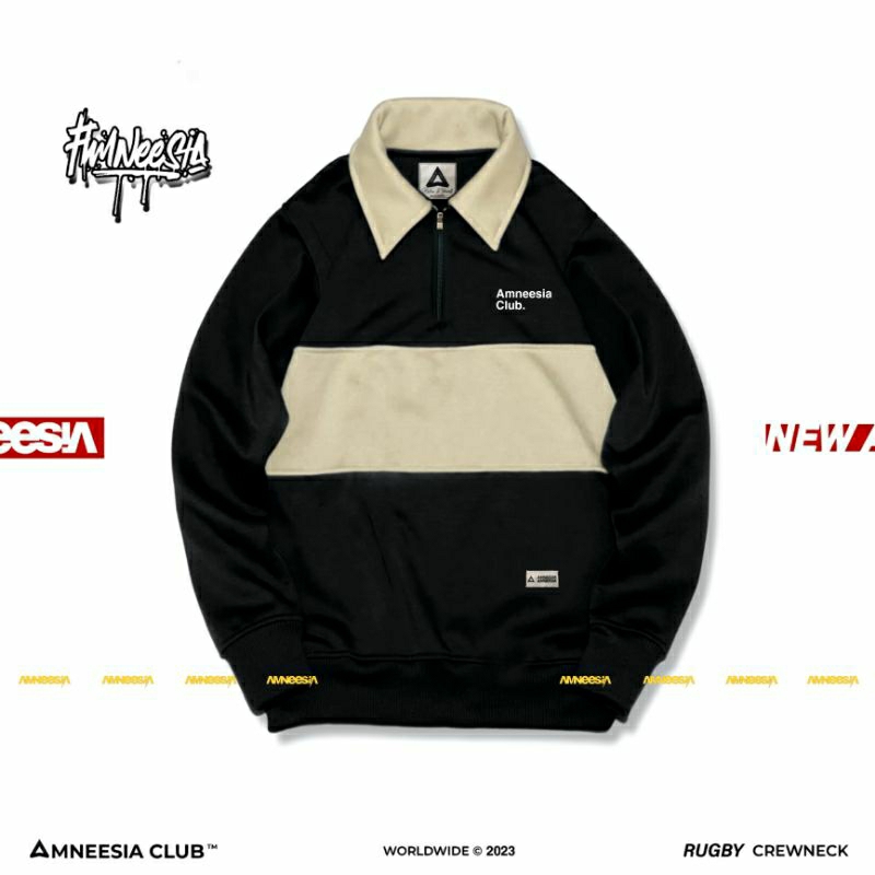 Jual NEW || AMNEESIA ORIGINAL Sweater Hoodie CREWNECK RUGBY Sweatshirt ...