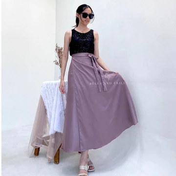 KANSHA Rok Lilit Satin Rok Kondangan A Line Flare Bawahan Kebaya B1084