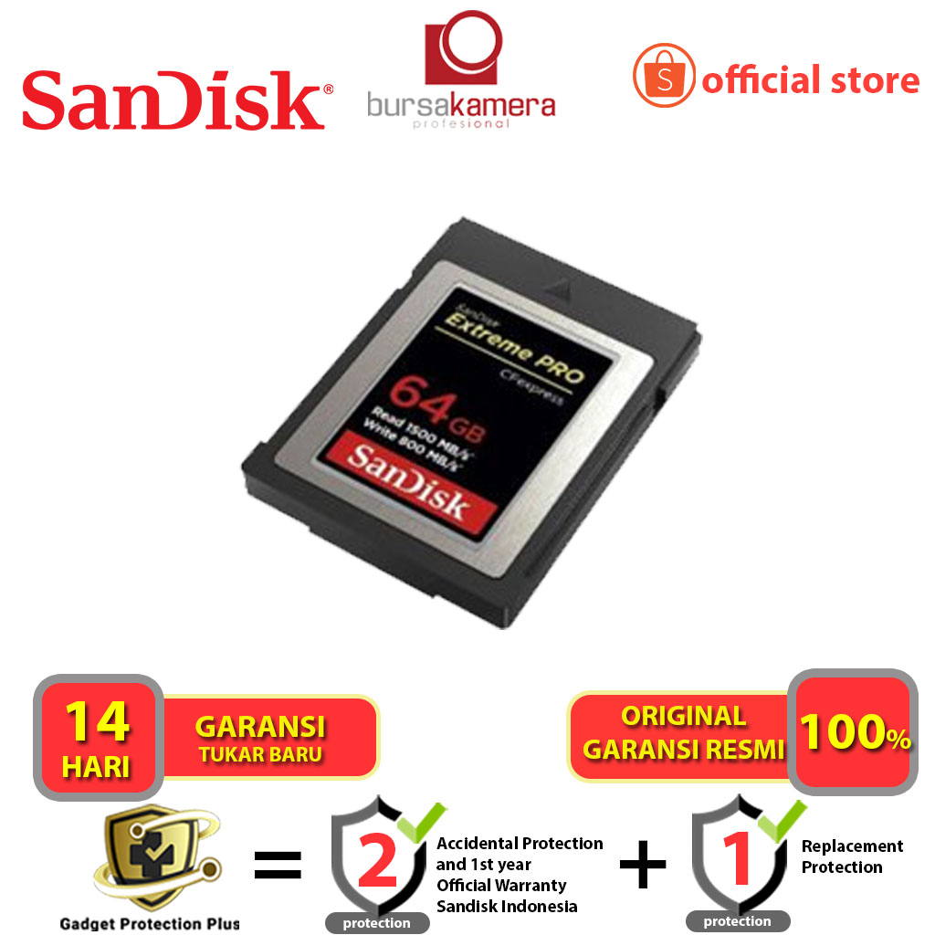 Jual Sandisk 64Gb Extreme Pro Cfexpress Card Type B - (Sdcfe-064G-Gn4Nn ...