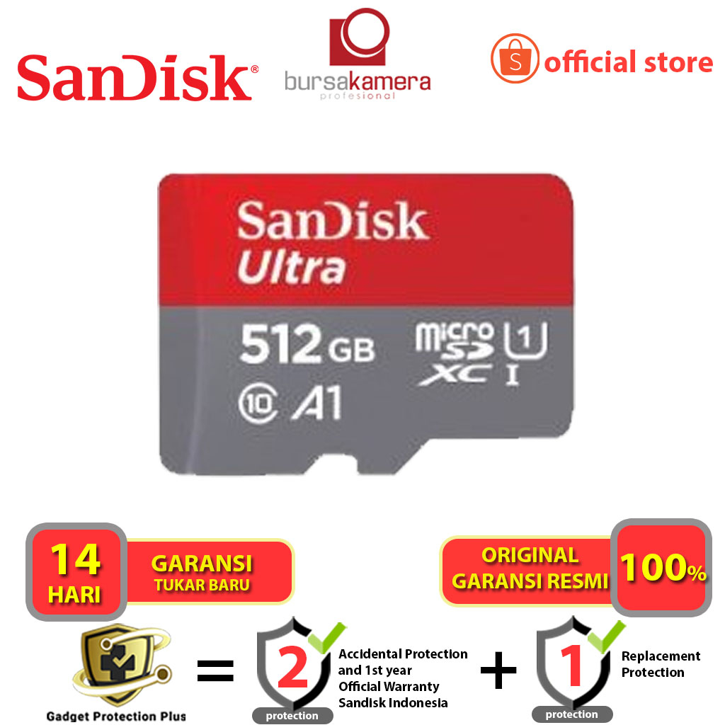 Jual SanDisk 512GB Ultra MicroSDXC Memory Card SDSQUAC-512G-GN6MN ...