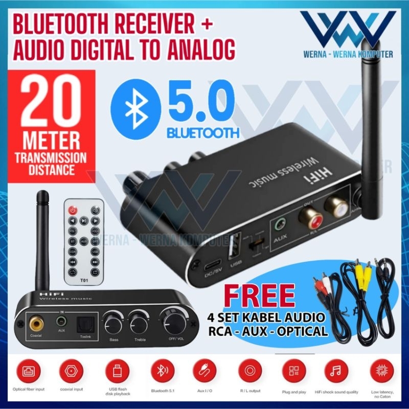 Bluetooth Audio Receiver Digital to Analog HD Stereo T01