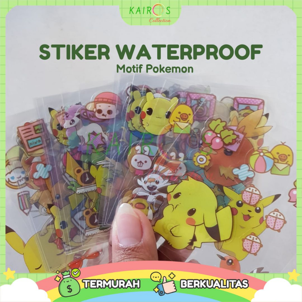 Jual Sticker Kartun Pokemon Bahan PVC [ECER] 1 LEMBAR / Stiker ...