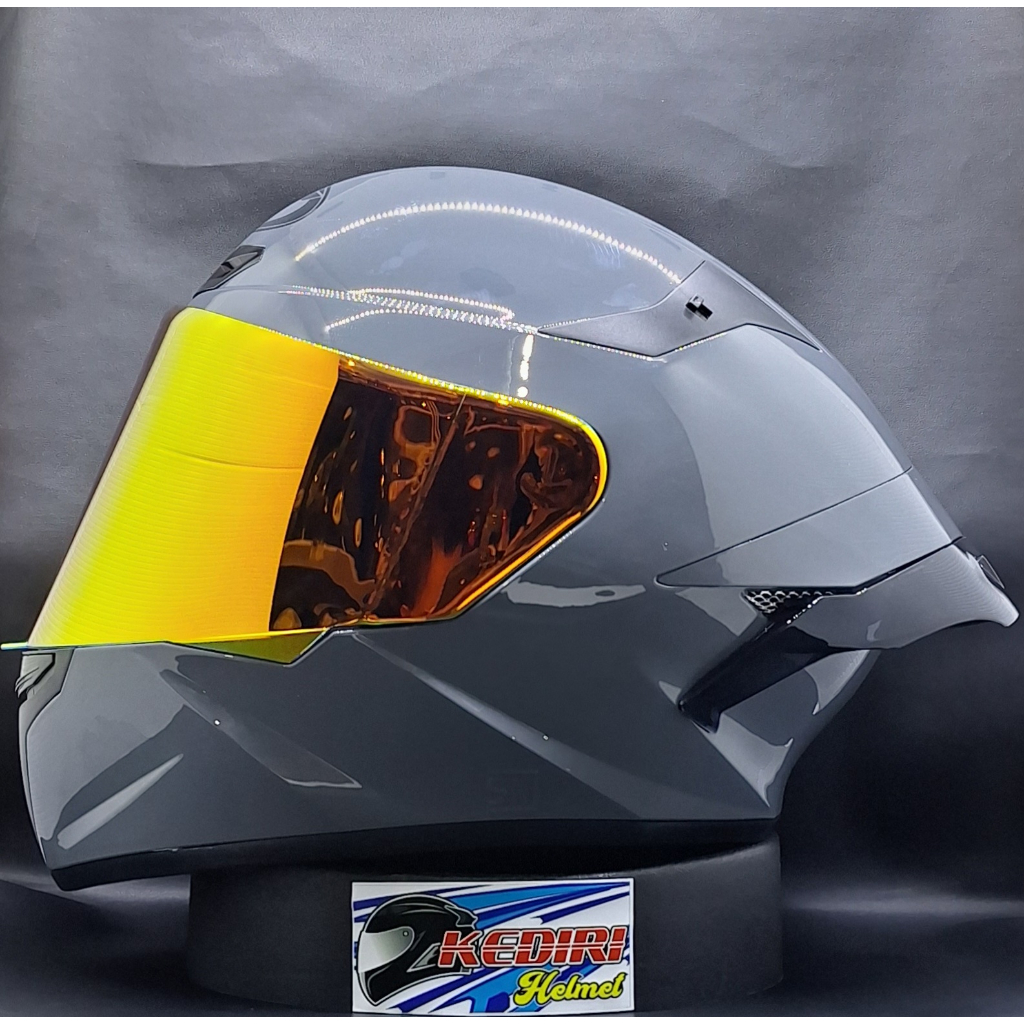 Helm KYT TT COURSE plain solid ttc polos paket ganteng grey gloss black  asphalt maroon