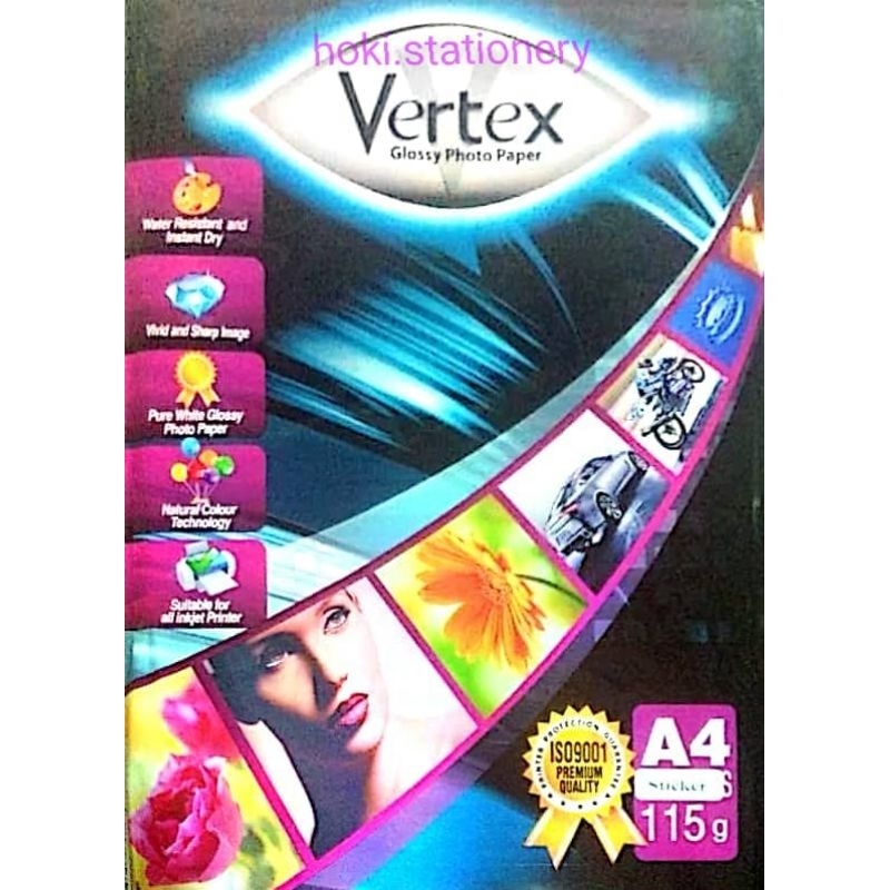 Jual Kertas Sticker Glossy Vertex A4 115g ( pack ) | Shopee Indonesia