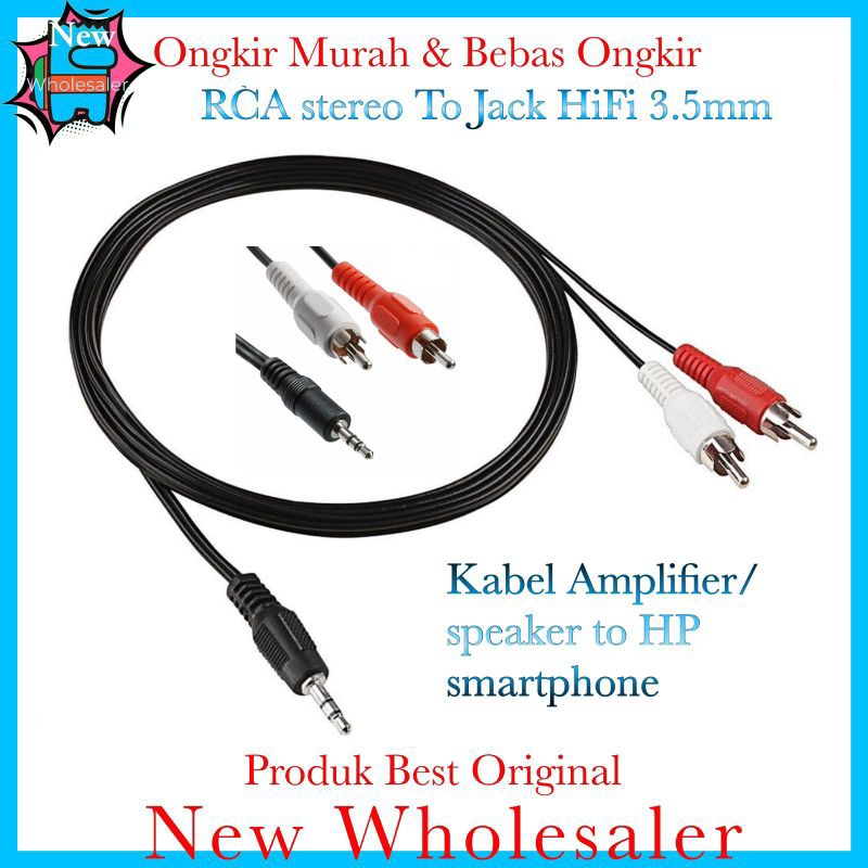 Jual Kabel Rca to Jack 3.5mm original HP smartphone to amplifier dan ...