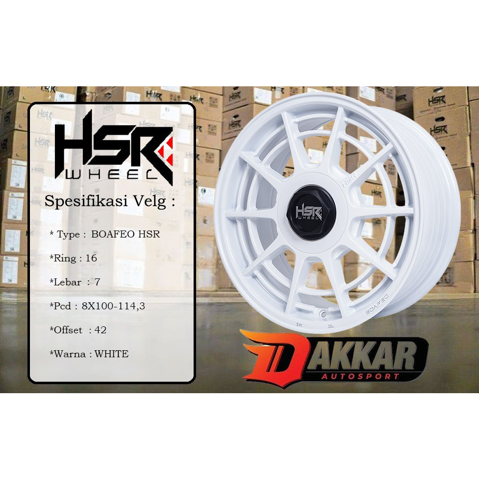 Jual velg mobil r16 hsr boafeo ring 16 buat jazz freed avanza mobilio ...