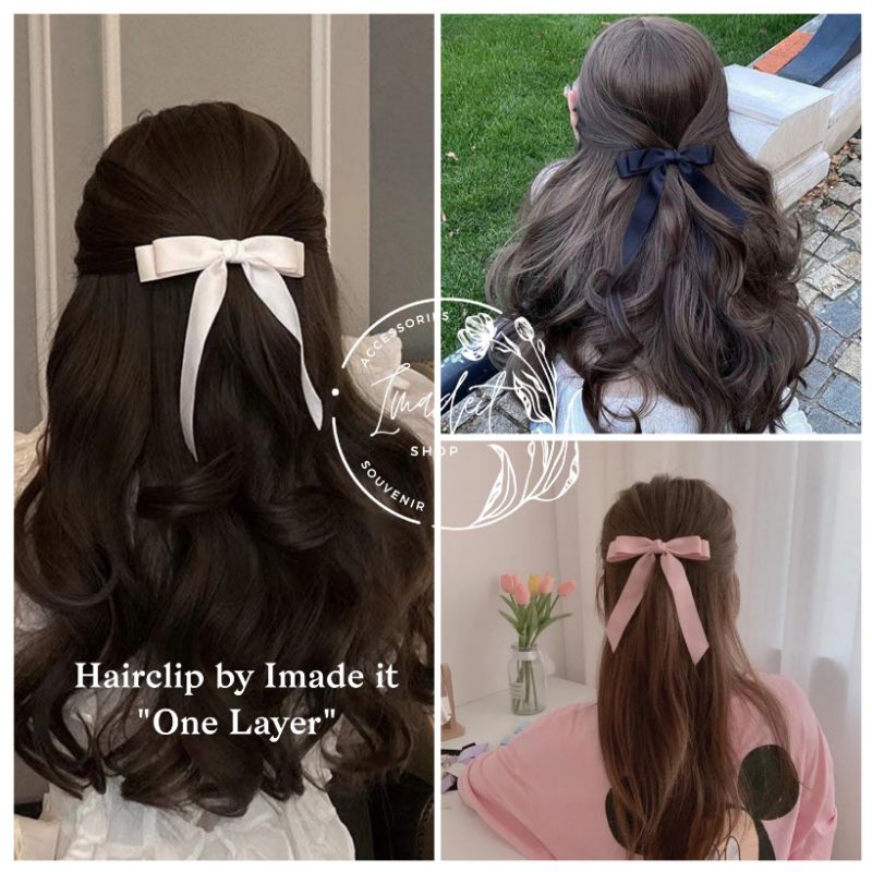 Jual Jepitan Rambut Pita Hias Satin | Hairclip (single layer) | Shopee ...