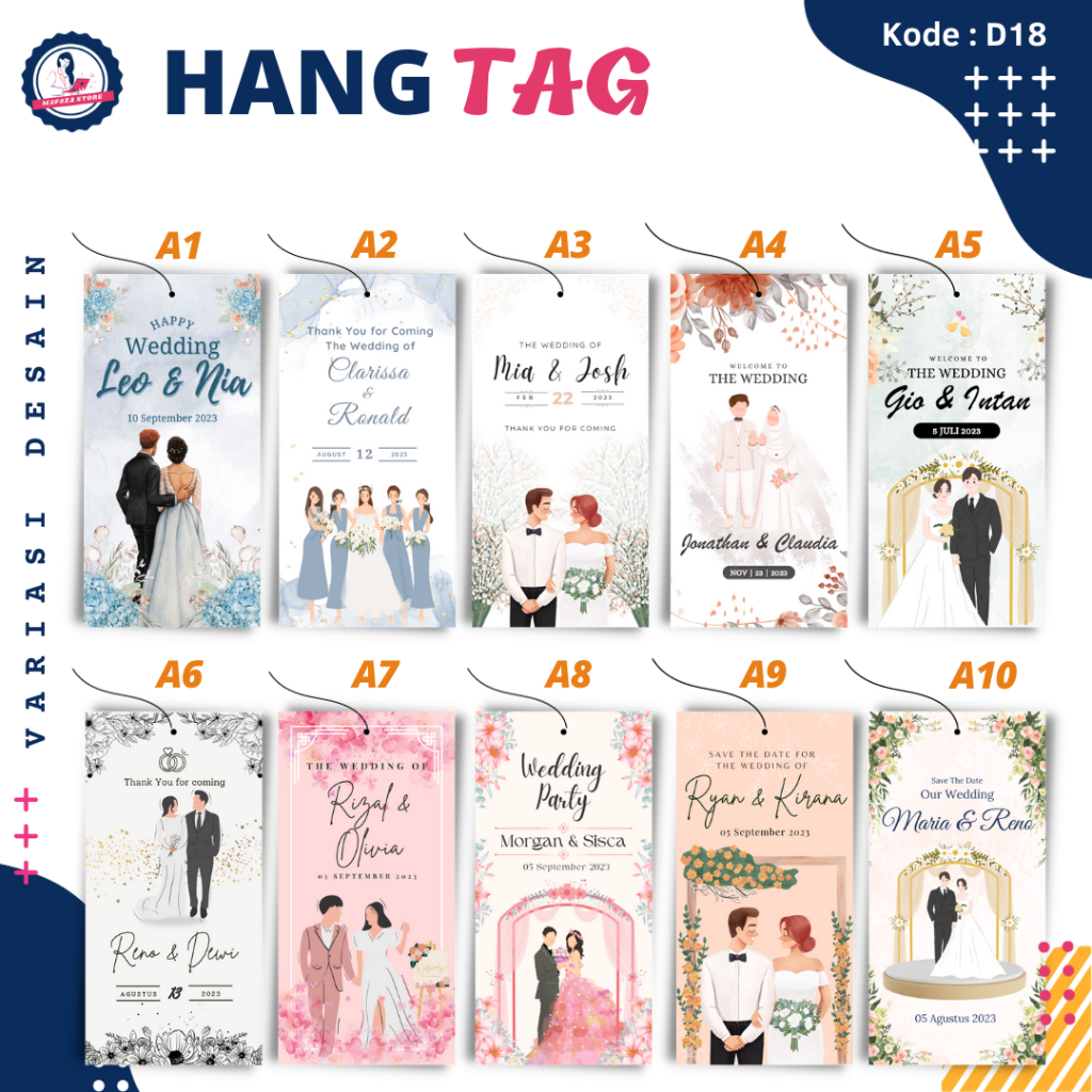 Jual Hang Tag Wedding Pernikahan Kartu Ucapan Engagement Hangtag Custom Ucapan Terima Kasih 8711