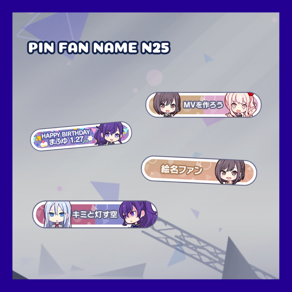 Jual Pin Fan Name N25 Project Sekai Nightcord at 25 Kanade Mafuyu Ena ...
